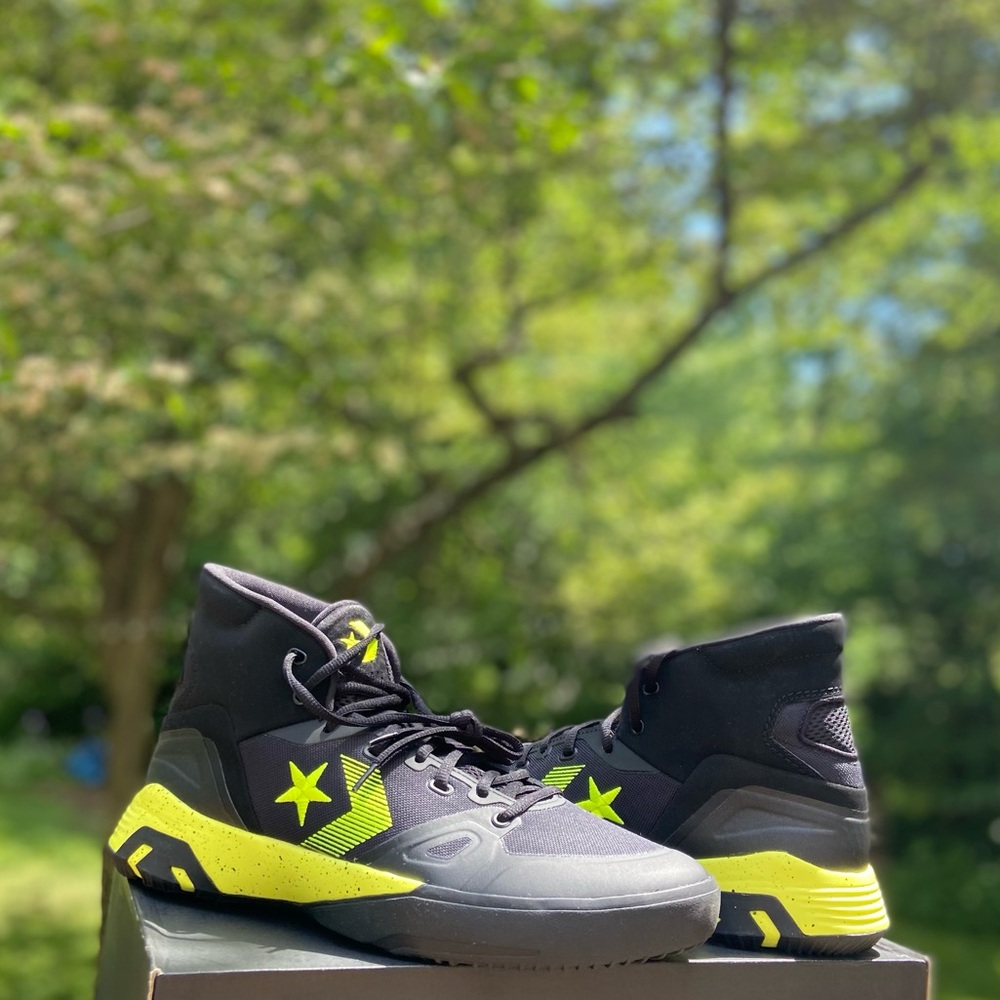 Converse G4 Hi Basketball Black and Neon Yellow